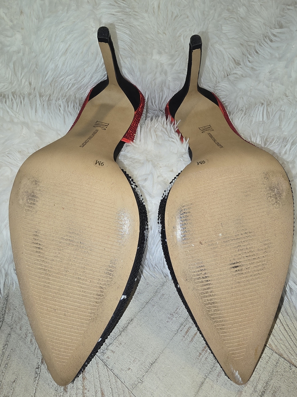 Women's Star & Stripe Rhinestone Pointed Heels - Red White Blue - Picture 3 of 5